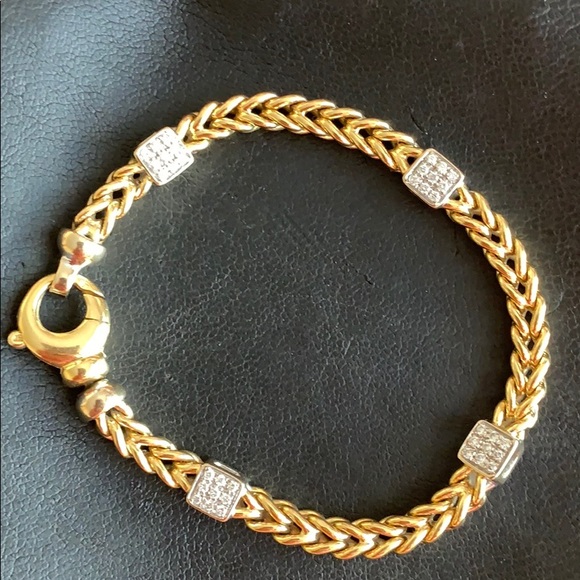 Wheat chain soft bangle bracelet 18K yellow gold - Picture 6 of 6